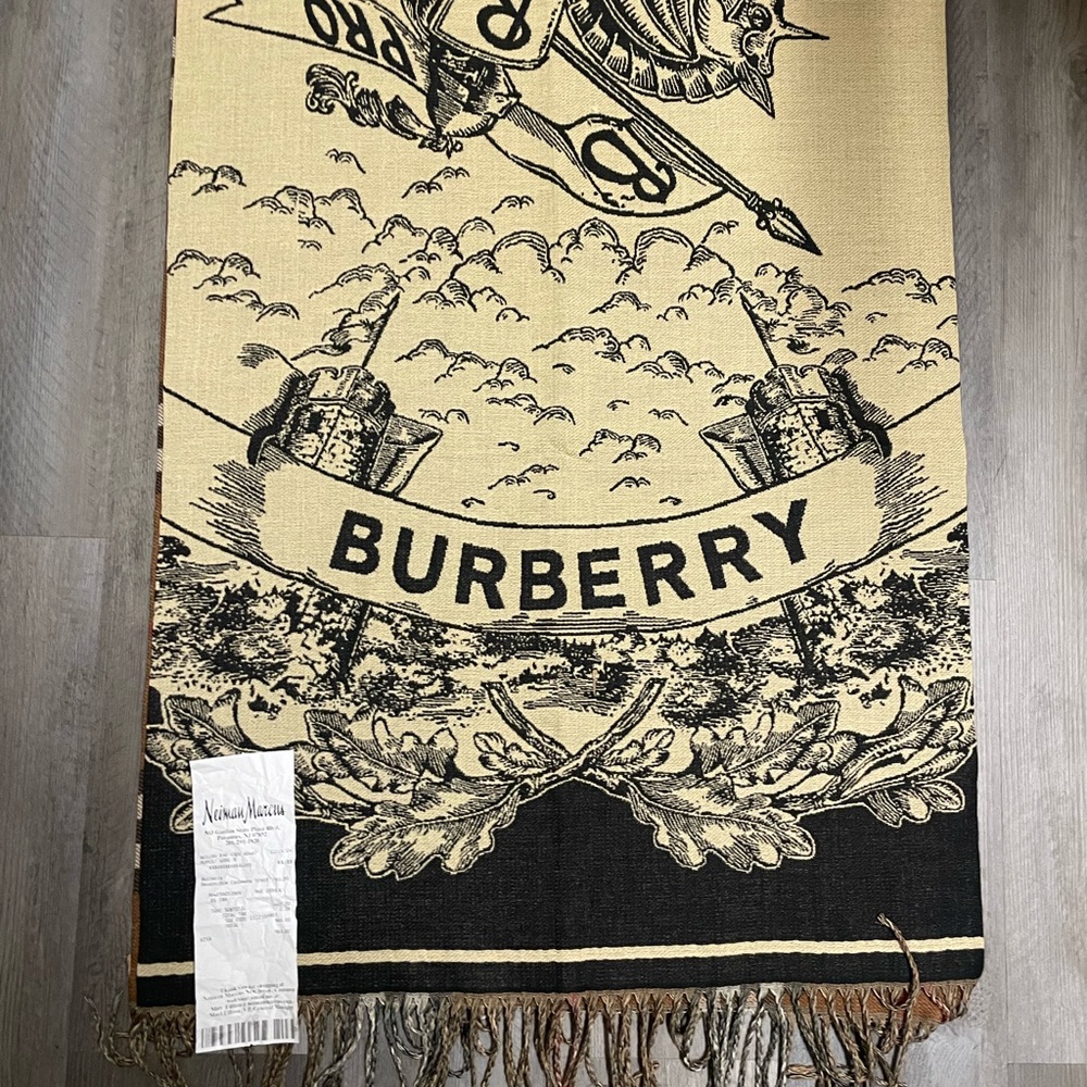 Burberry Black and Cream Scarf
